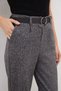 Herringbone Patterned Belted Carrot Cut Pants - 5