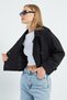 Double-Breasted Collar Double-Pocket Crop Trench Coat - 5