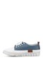 Women's Blue Lace-Up Genuine Leather Sneakers - 5