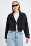 Double-Breasted Collar Double-Pocket Crop Trench Coat - 4
