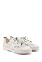 Women's Beige Lace-Up Genuine Leather Comfort Shoes - 3