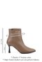 Women's Mink Antique Zippered Pointed Toe Genuine Leather Boots - 3