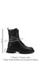 Women's Black Zippered Thick Sole Genuine Leather Boots - 3