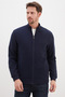 Ribbed Collar Zippered Regular Fit Jacket - 6