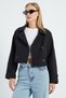 Double-Breasted Collar Double-Pocket Crop Trench Coat - 6
