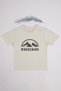 100% Cotton Text Printed Crew Neck Boy's T-Shirt - 3