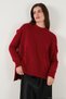 Relaxed Cut Slit Detailed Crew Neck Sweater Women's Sweater 4616142Y - 4