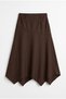 Asymmetric Scuba Skirt 202720 - Brown - 4