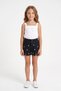 Daisy Embroidered Slit Girls' Shorts - 2