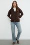 Basic Zippered Hooded Oversize Sweatshirt - 8