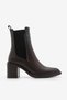 Women's Double Elastic Chelsea Heeled Boots Pisar Brown - 3