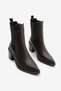 Women's Double Elastic Chelsea Heeled Boots Pisar Brown - 5