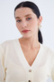 Buttoned V-Neck Openwork Knitwear Cardigan - 7