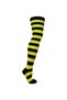 Women's Black Yellow Striped Cotton Knee High Socks - Patterned Socks - 3