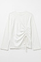 Slit Gathered Tunic 13231 - White - 4