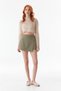 Gabardine Side Zipper Shorts Skirt - 4