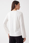 Slit Gathered Tunic 13231 - White - 3