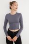 Basic Crew Neck Long Sleeve Crop Body