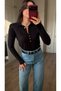 Black padded buttoned front soft sweater - 3