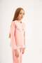Girl's Mobile Collar Blouse Brode Detailed 2-Piece Set - 7