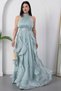 Halter Neck Ruffled Satin Dress Eli̇6073 - 5