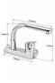 Chrome Wall Mounted Kitchen Faucet On-Off – Long Spout – Polished Chrome Faucet - 3