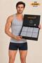 6 Pieces of Men's Gray Color Combed Cotton Undershirts Economic Package in Special Box