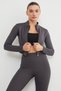 Mock Neck Zippered Diving Fabric Sports Jacket - 6