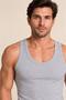 6 Pieces of Men's Gray Color Combed Cotton Undershirts Economic Package in Special Box - 4