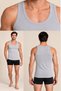 6 Pieces of Men's Mixed Color Combed Cotton Undershirts Economic Pack in Special Box - 6