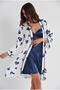 Saten Emprime Women's Nightgown and Dressing Gown Set - 2406 Navy Blue - 2