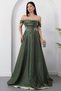 Strpalez Collar Satin Dress with Stones on the Chest Etk1208 - 4