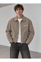 Velocity Embroidered Mink Zippered Men's Canvas Jacket (Unlined Thin Seasonal)