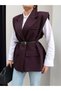 Shoulder Pad Detailed Belt Pieces Vest - 3