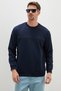 Embossed Printed Green Crew Neck Sweatshirt - 2