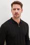 Half-Zip Polo Collar Striped Knit Sweater - 7