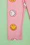 Smiling Face Patterned Fleece Unisex Children's Pajama Bottoms - 5