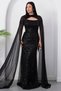 Strapless Neckline Beaded Shawl Detail Dress Etk503 - 6