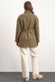 Oversized Short Coat with High Collar and Cape Detail Vison Melanj 3201 - 6