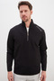 Printed Half-Zip High-Neck Sweatshirt - 6