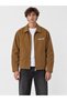 Velocity Embroidered Camel Zippered Men's Canvas Jacket (Unlined Thin Seasonal)
