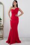 Pearl Detailed Long Fishnet Evening Dress with Slit 13218 - 5