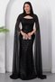Strapless Neckline Beaded Shawl Detail Dress Etk503