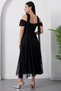 Sweetheart Neckline Low Sleeve Lace Dress Drp2079 - 8