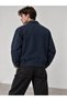 Velocity Embroidered Navy Blue Zippered Men's Canvas Jacket (Unlined Thin Seasonal) - 3