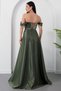 Strpalez Collar Satin Dress with Stones on the Chest Etk1208 - 7