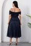 Square Neck Strap Glitter Tulle Dress 39976 - 7
