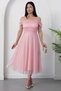 Square Neck Strap Glitter Tulle Dress 39976 - 3