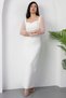 Heart Neckline Puff Sleeves Paillette Evening Dress Ecr5492 - 6