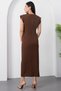 Crew Neck Buckled Ruched Dress YZC25Y228 - 8